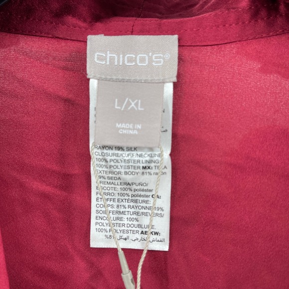 Chicos‎ Kimono Jacket L/XL Velvet Floral Anniversary Collection Silk Blend - Picture 8 of 14